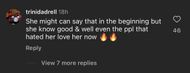 The comment section under @theshaderoom's post on Sexyy Red's comment on being the most hated female rapper. (Image via Instagram/@theshaderoom)